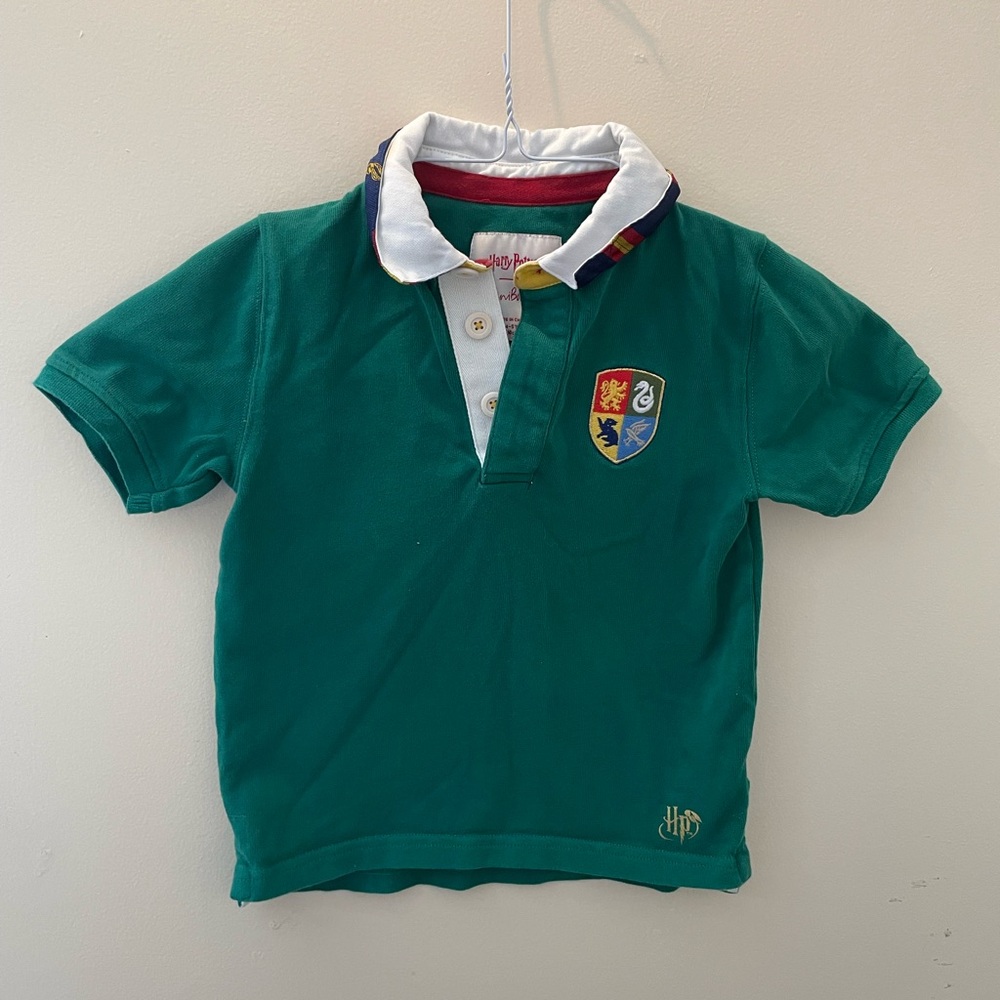 Mini Boden ‘Harry Potter’ Teal Polo with Colorful Crest